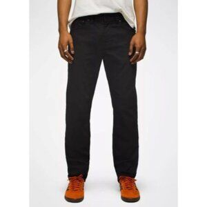 PrAna Bridger Jean Black Out Mens 40/36 Slim Fit Stretch Denim Straight Leg NWT